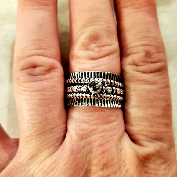 New Alexandrite 925 Silver Spinner Meditation Ring. - Picture 4 of 5